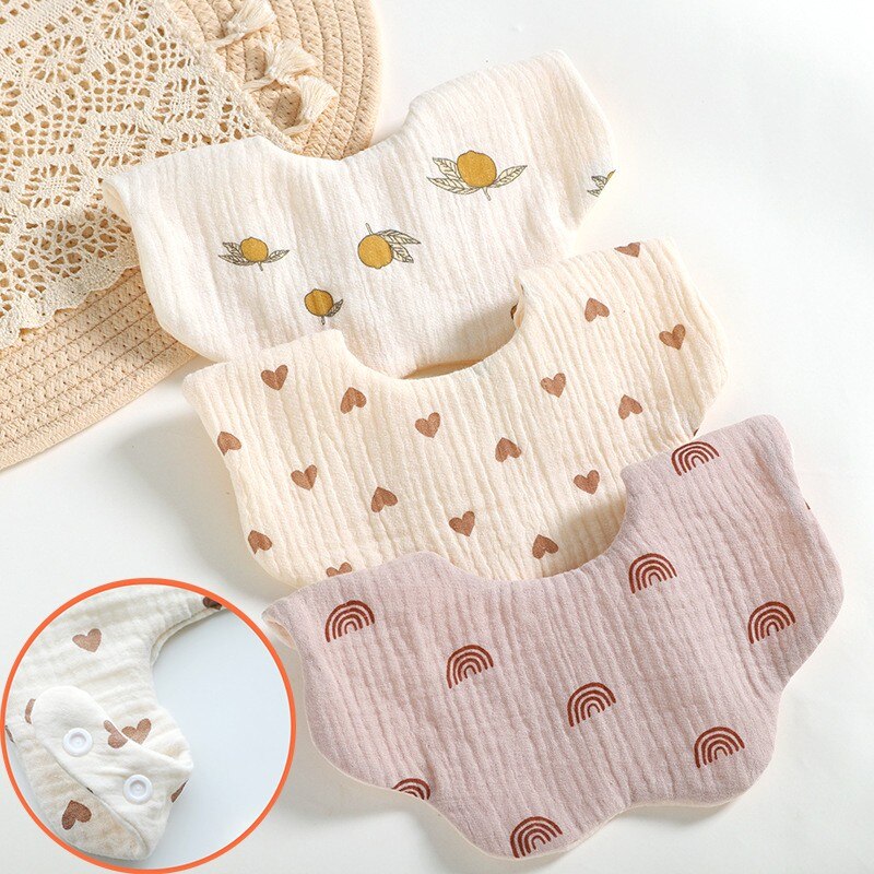 Newborn Bibs Infant Burp Cloths Baby Stuff Feeding Drool Bandana Saliva Towel Toddler Ruffle Floral Bib Baby Accessories