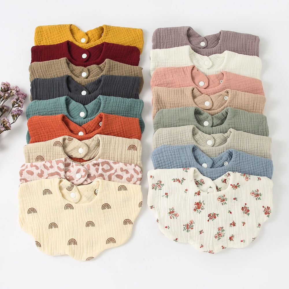 Newborn Bibs Infant Burp Cloths Baby Stuff Feeding Drool Bandana Saliva Towel Toddler Ruffle Floral Bib Baby Accessories