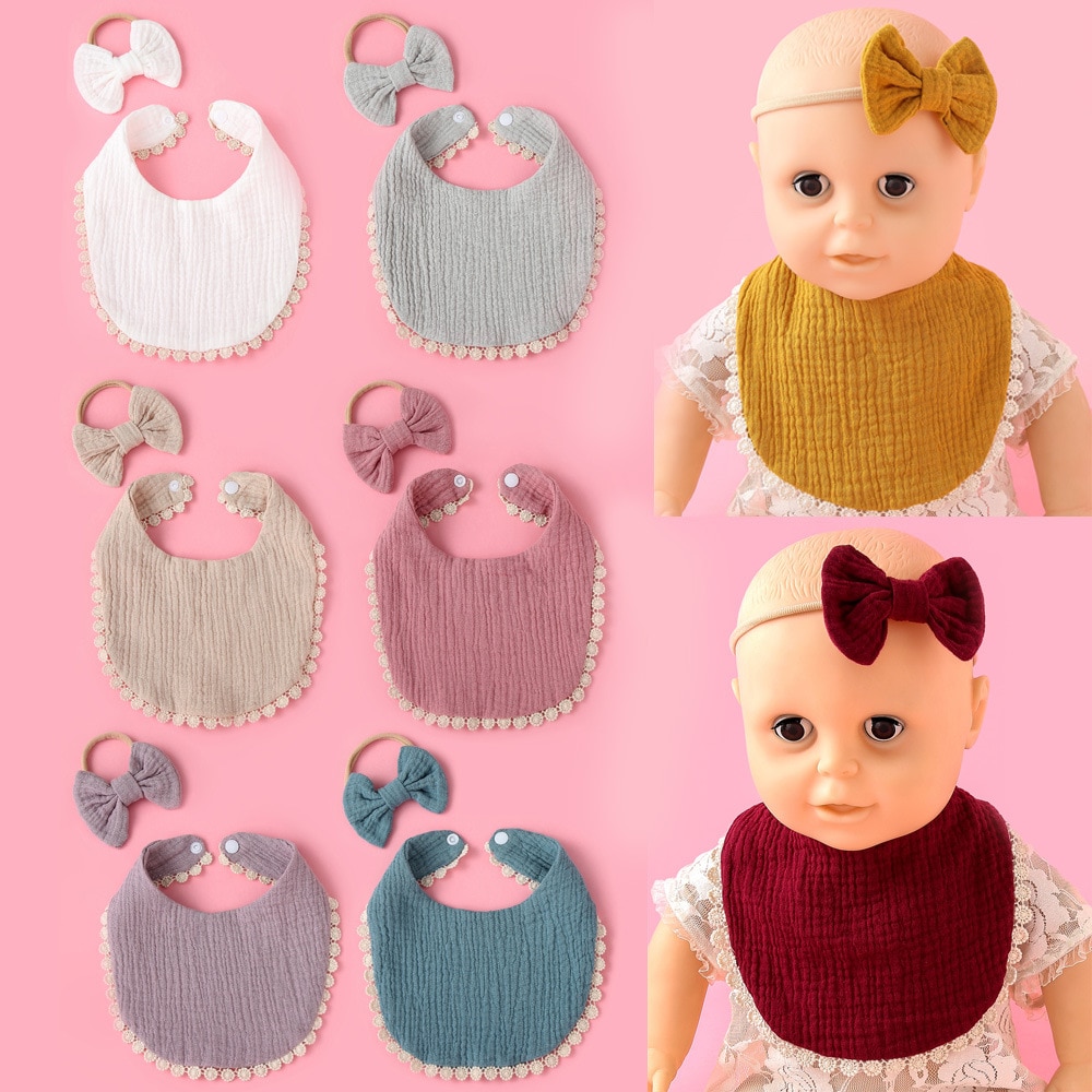 Newborn Bibs Infant Burp Cloths Baby Stuff Feeding Drool Bandana Saliva Towel Toddler Ruffle Floral Bib Baby Accessories