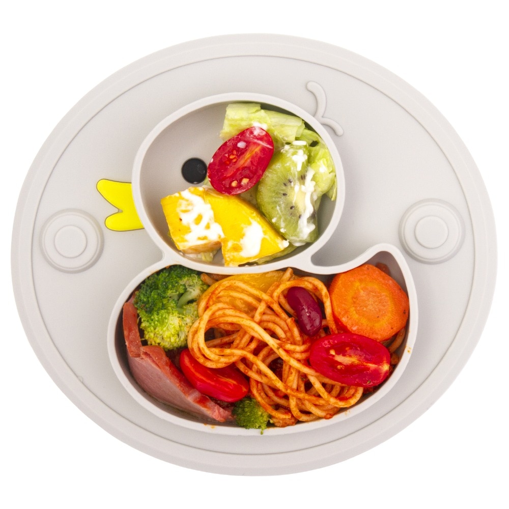 Anti-slip Baby Dishes Food Grade Silicone Plate for Toddler Self-Feeding Suction Placemat Baby stuff Bowl Plush Baby accessories