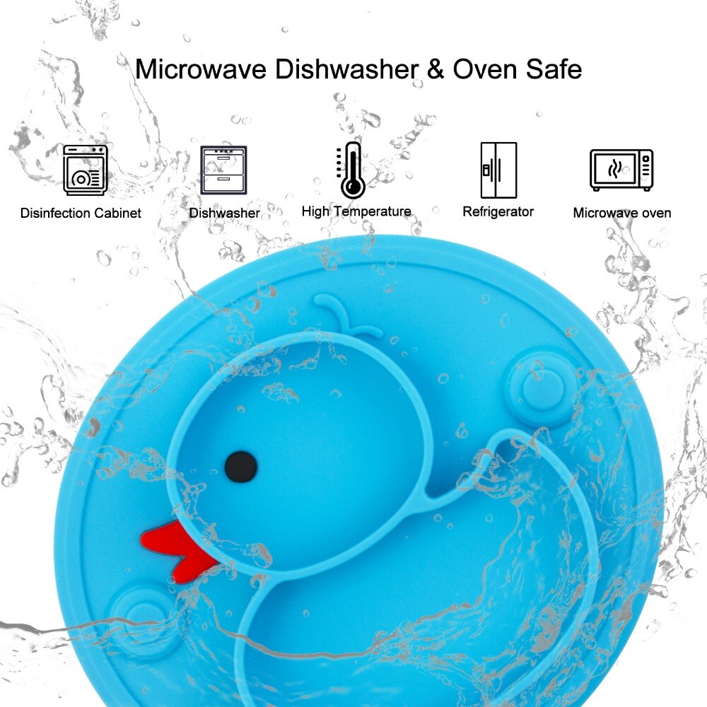 Anti-slip Baby Dishes Food Grade Silicone Plate for Toddler Self-Feeding Suction Placemat Baby stuff Bowl Plush Baby accessories