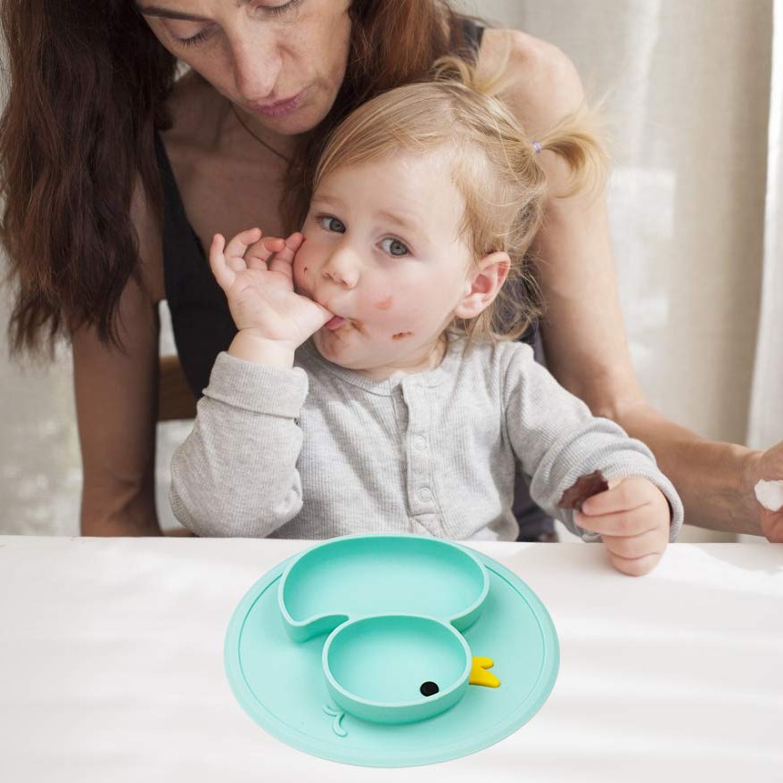 Anti-slip Baby Dishes Food Grade Silicone Plate for Toddler Self-Feeding Suction Placemat Baby stuff Bowl Plush Baby accessories