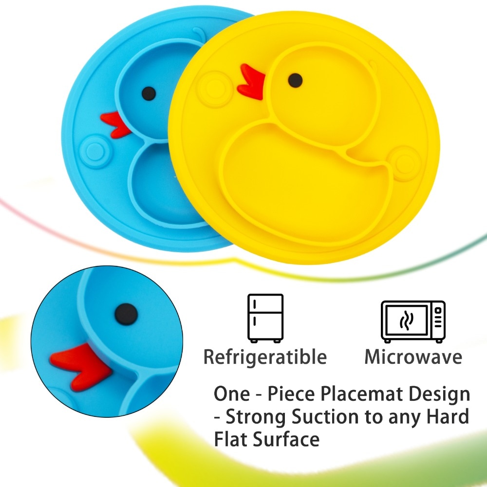Anti-slip Baby Dishes Food Grade Silicone Plate for Toddler Self-Feeding Suction Placemat Baby stuff Bowl Plush Baby accessories