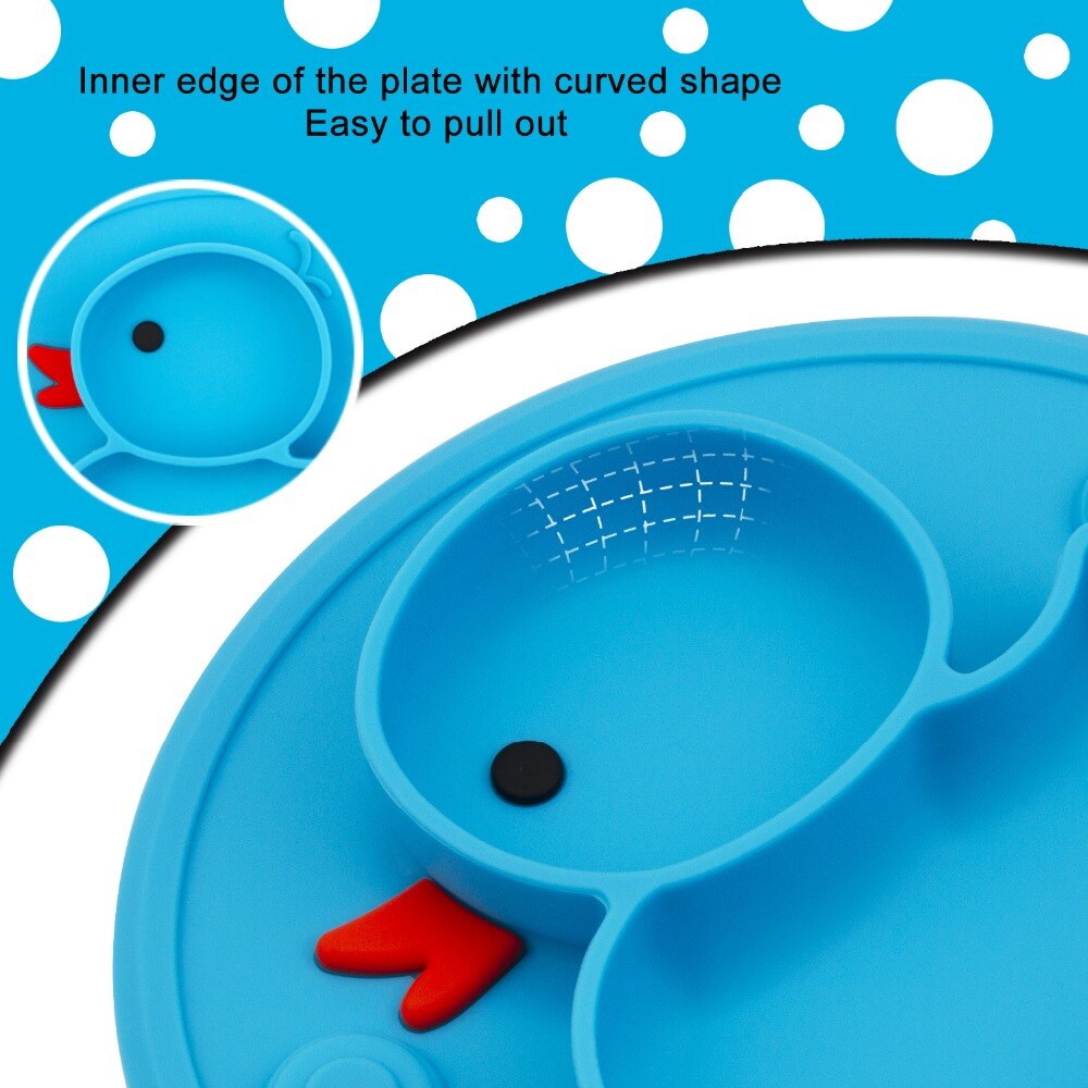 Anti-slip Baby Dishes Food Grade Silicone Plate for Toddler Self-Feeding Suction Placemat Baby stuff Bowl Plush Baby accessories