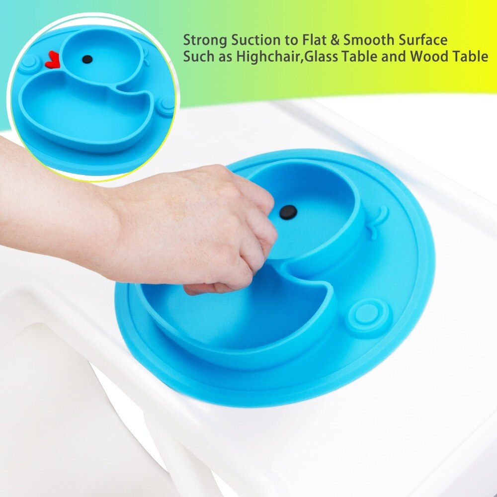 Anti-slip Baby Dishes Food Grade Silicone Plate for Toddler Self-Feeding Suction Placemat Baby stuff Bowl Plush Baby accessories
