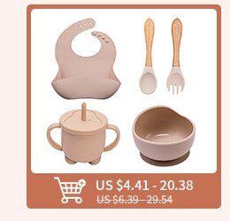 Baby Dish Baby Bowls Plates and Spoons Set Crab Kawaii Dishes Food Silicone Feeding Bowl Non-Slip Babies Tableware Kids Stuff