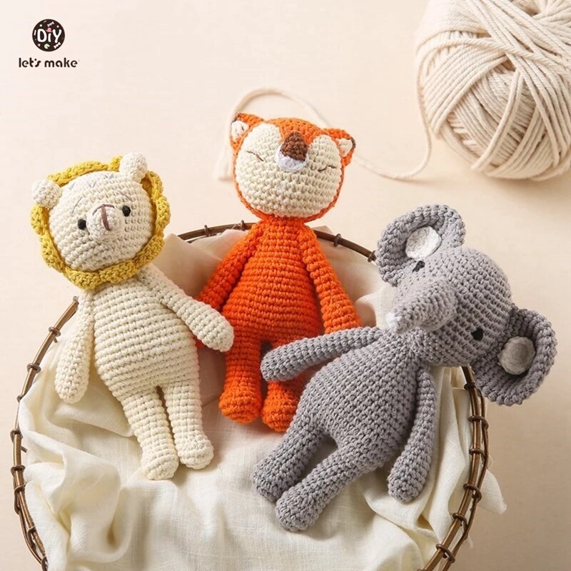 1Pc Baby Toy Handmade Crochet Rattle Plush Dolls Cartoon Animal Elephant Stuffed Toys Soothing Baby Sleeping Kids Christmas Gift 1Pc Baby Toy Handmade Crochet Rattle Plush Dolls Cartoon Animal Elephant Stuffed Toys Soothing Baby Sleeping Kids Christmas Gift