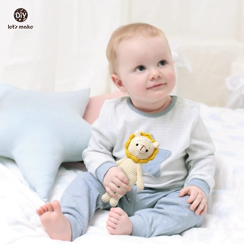 1Pc Baby Toy Handmade Crochet Rattle Plush Dolls Cartoon Animal Elephant Stuffed Toys Soothing Baby Sleeping Kids Christmas Gift 1Pc Baby Toy Handmade Crochet Rattle Plush Dolls Cartoon Animal Elephant Stuffed Toys Soothing Baby Sleeping Kids Christmas Gift