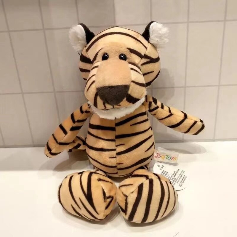 Forest Brothers Doll Lion Tiger Elephant Giraffe Dog Plush Stuffed Toy Children's Doll Birthday Gift Jungle Animal