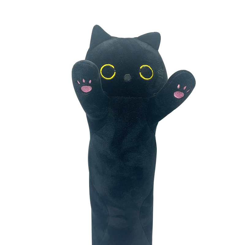 50cm New Long Cat Plush Pillow With Fish Heart Kawaii Soft Stuffed Toy Plushie Squishy Kitten Cushion Birthday Gifts For Girls