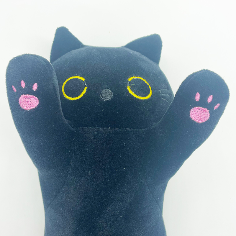 50cm New Long Cat Plush Pillow With Fish Heart Kawaii Soft Stuffed Toy Plushie Squishy Kitten Cushion Birthday Gifts For Girls