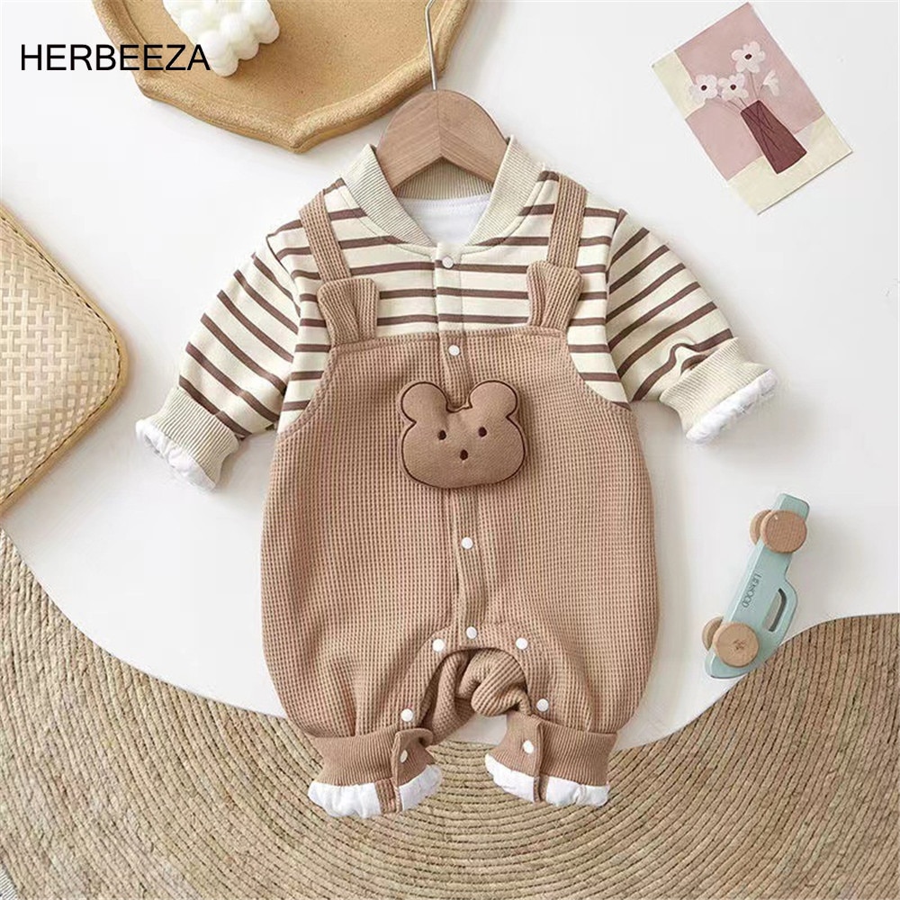Spring and Autumn Baby Boy clothes Baby's Rompers Cartoon Bear Print Children's Overalls long sleeves Infant Jumpsuits 0-18Month Spring and Autumn Baby Boy clothes Baby's Rompers Cartoon Bear Print Children's Overalls long sleeves Infant Jumpsuits 0-18Month