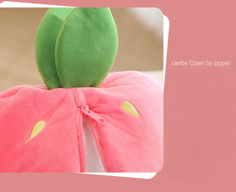 New Cosplay Strawberry Carrot Rabbit Plush Toy Stuffed Creative Bag Into Fruit Transform Baby Cuddly Bunny Plushie Doll for Kids