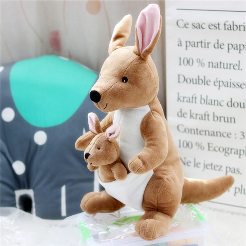 New 26cm/36cm Cute Creative Mother and Child Kangaroo Doll Plush Toy Soft Animal Stuffed Plush Doll For Baby Gift