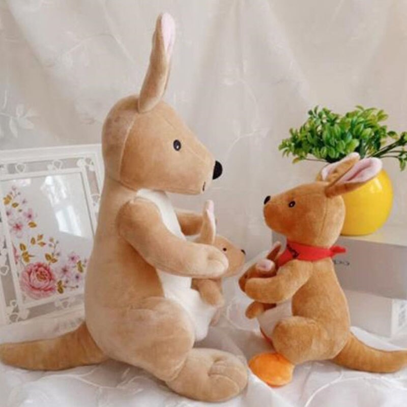 New 26cm/36cm Cute Creative Mother and Child Kangaroo Doll Plush Toy Soft Animal Stuffed Plush Doll For Baby Gift