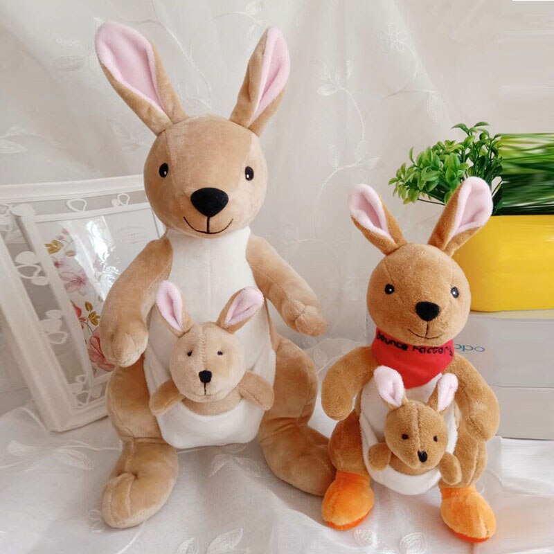 New 26cm/36cm Cute Creative Mother and Child Kangaroo Doll Plush Toy Soft Animal Stuffed Plush Doll For Baby Gift