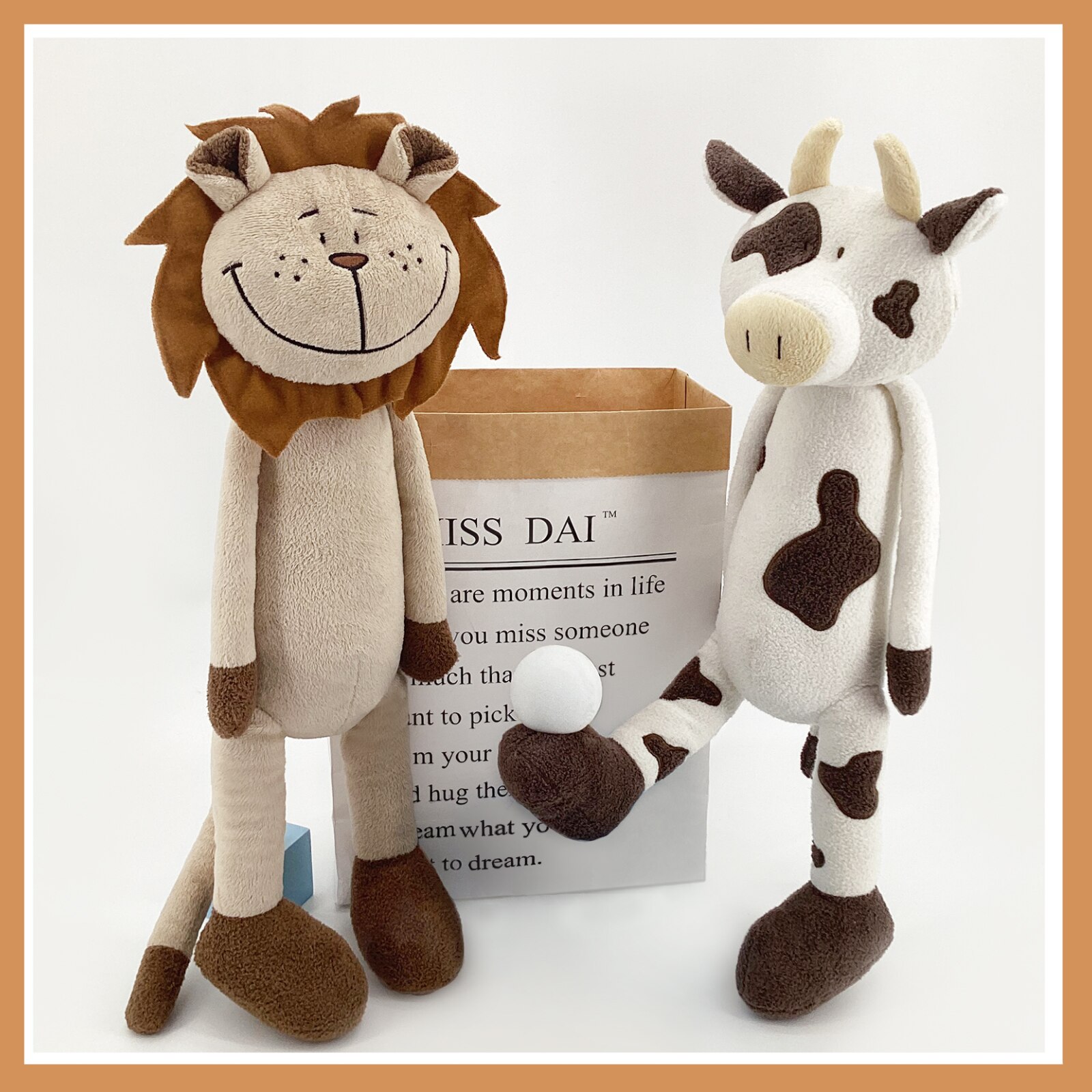 Toys for Children Animal Crossing Cute Cartoon Cattle and Lion Plush Toy Creative Plush TOY Doll Children's Holiday Gifts Decor