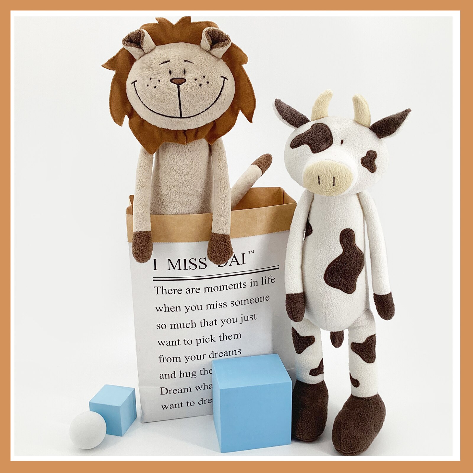 Toys for Children Animal Crossing Cute Cartoon Cattle and Lion Plush Toy Creative Plush TOY Doll Children's Holiday Gifts Decor