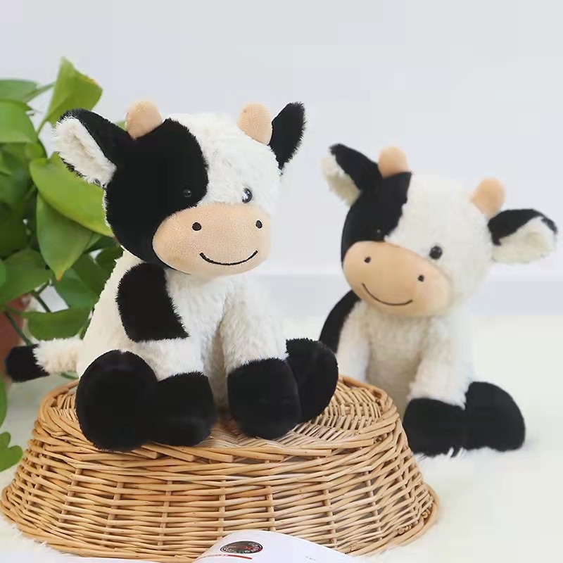 23cm Cute Sitting Milk Cow Cartoon Plush Toy New Design Lifelike Cattle Plushie Doll Kawaii Room Decor Stuffed Toys For Children 23cm Cute Sitting Milk Cow Cartoon Plush Toy New Design Lifelike Cattle Plushie Doll Kawaii Room Decor Stuffed Toys For Children