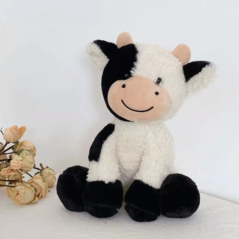 23cm Cute Sitting Milk Cow Cartoon Plush Toy New Design Lifelike Cattle Plushie Doll Kawaii Room Decor Stuffed Toys For Children 23cm Cute Sitting Milk Cow Cartoon Plush Toy New Design Lifelike Cattle Plushie Doll Kawaii Room Decor Stuffed Toys For Children