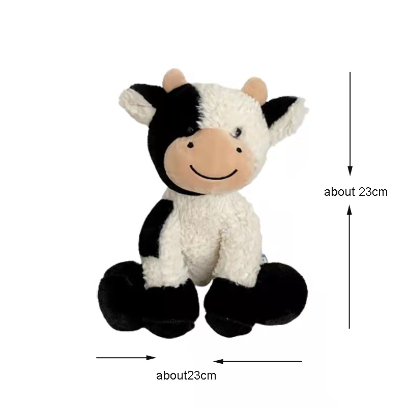 23cm Cute Sitting Milk Cow Cartoon Plush Toy New Design Lifelike Cattle Plushie Doll Kawaii Room Decor Stuffed Toys For Children 23cm Cute Sitting Milk Cow Cartoon Plush Toy New Design Lifelike Cattle Plushie Doll Kawaii Room Decor Stuffed Toys For Children