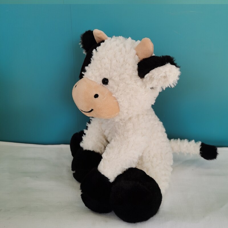 23cm Cute Sitting Milk Cow Cartoon Plush Toy New Design Lifelike Cattle Plushie Doll Kawaii Room Decor Stuffed Toys For Children