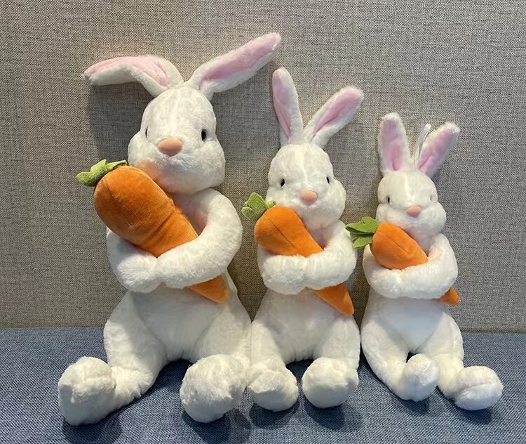 Rabbit Plush Toy With Simulation Carrot Kawaii Bunny Plushies Doll New Design Soft Rabbit Stuffed Animal Toys For Children Gifts