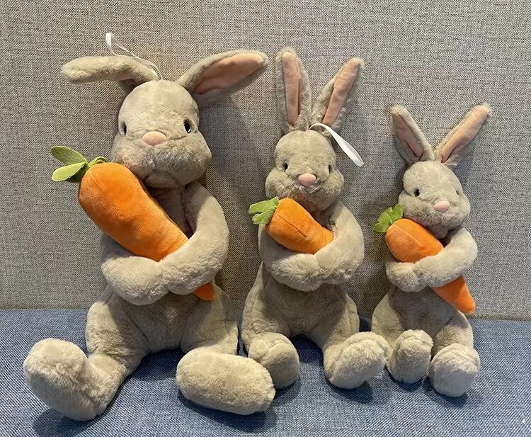 Rabbit Plush Toy With Simulation Carrot Kawaii Bunny Plushies Doll New Design Soft Rabbit Stuffed Animal Toys For Children Gifts