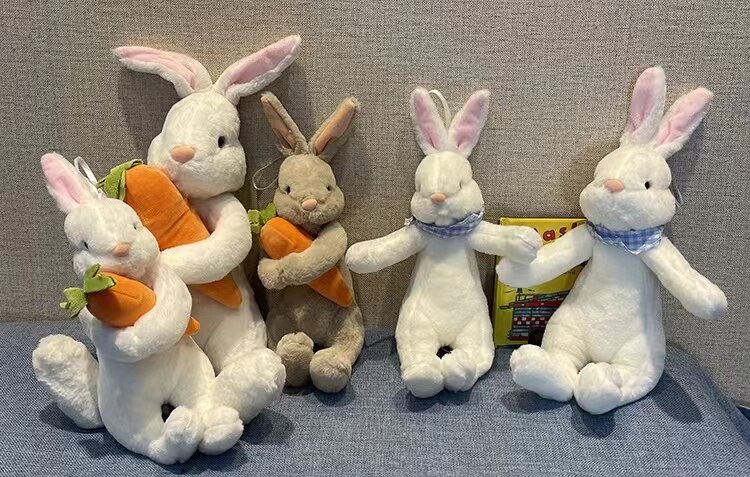 Rabbit Plush Toy With Simulation Carrot Kawaii Bunny Plushies Doll New Design Soft Rabbit Stuffed Animal Toys For Children Gifts