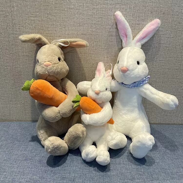 Rabbit Plush Toy With Simulation Carrot Kawaii Bunny Plushies Doll New Design Soft Rabbit Stuffed Animal Toys For Children Gifts