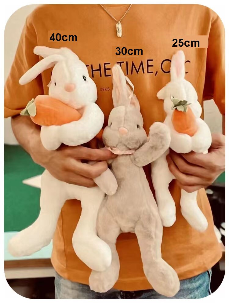 Rabbit Plush Toy With Simulation Carrot Kawaii Bunny Plushies Doll New Design Soft Rabbit Stuffed Animal Toys For Children Gifts