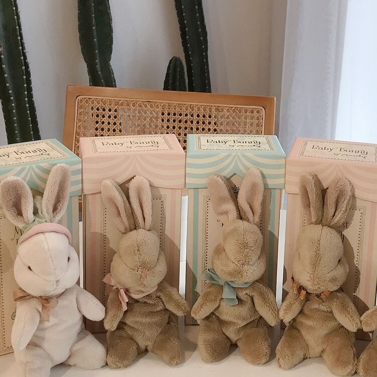 Kawaii Bunny Plushies with Colorbox Cute Handmad Rabbit Stuffed Toys For Newborn Baby Soft Bunny Dolls Gift For Easter Christmas