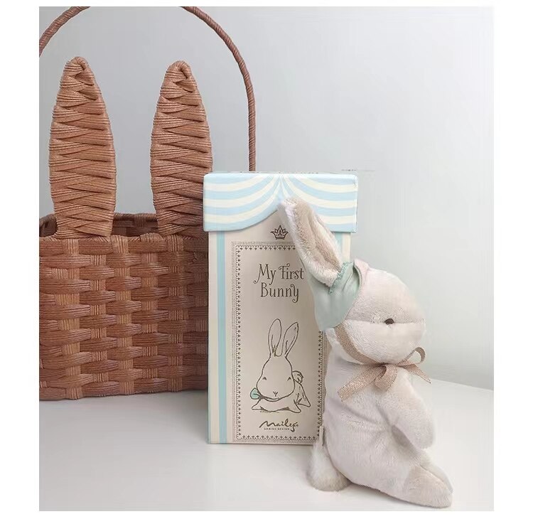 Kawaii Bunny Plushies with Colorbox Cute Handmad Rabbit Stuffed Toys For Newborn Baby Soft Bunny Dolls Gift For Easter Christmas