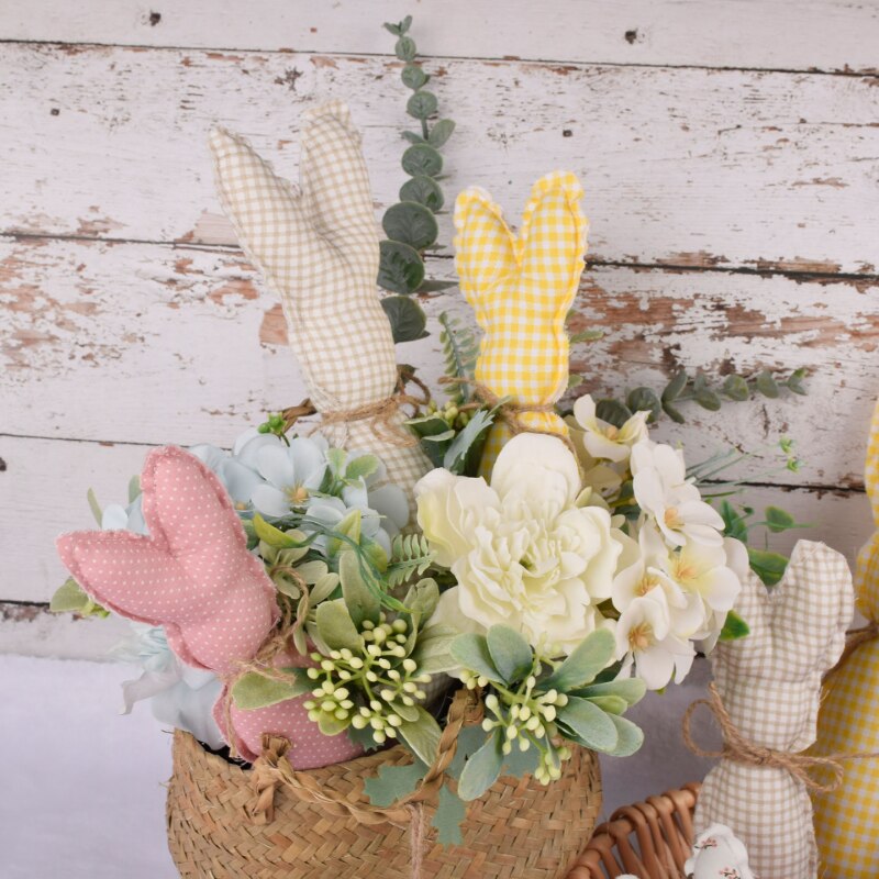 2pcs Farmhouse Easter Decor Stuffed Easter Bunnies Rustic Fabric Spring Cloth Bunny Rabbit Decoration for Easter Home Tray Decor 2pcs Farmhouse Easter Decor Stuffed Easter Bunnies Rustic Fabric Spring Cloth Bunny Rabbit Decoration for Easter Home Tray Decor