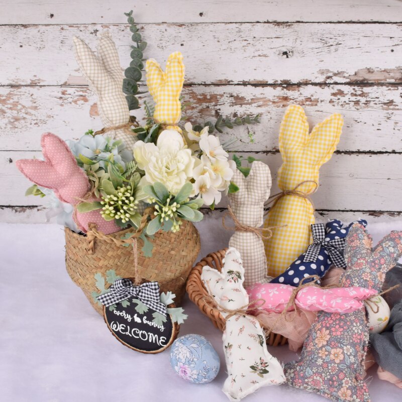 2pcs Farmhouse Easter Decor Stuffed Easter Bunnies Rustic Fabric Spring Cloth Bunny Rabbit Decoration for Easter Home Tray Decor 2pcs Farmhouse Easter Decor Stuffed Easter Bunnies Rustic Fabric Spring Cloth Bunny Rabbit Decoration for Easter Home Tray Decor