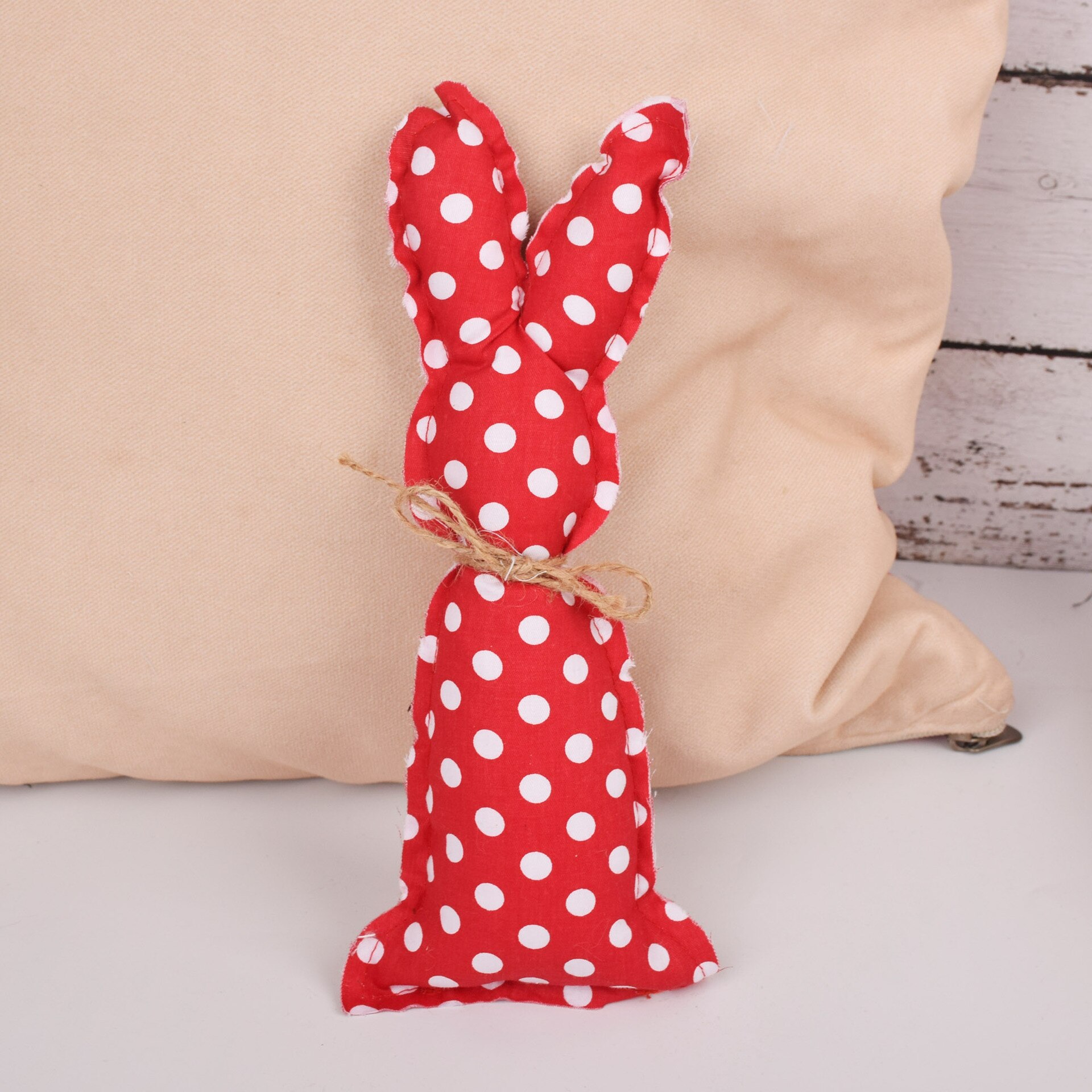 2pcs Farmhouse Easter Decor Stuffed Easter Bunnies Rustic Fabric Spring Cloth Bunny Rabbit Decoration for Easter Home Tray Decor