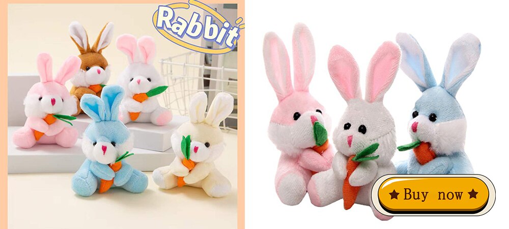 Rabbit Plush Peeps Cute Bunny Star Carrot Doll Keychain Kawaii Easter Room Sofa Desktop Decoration Stuffed Animal Toys Kids Gift