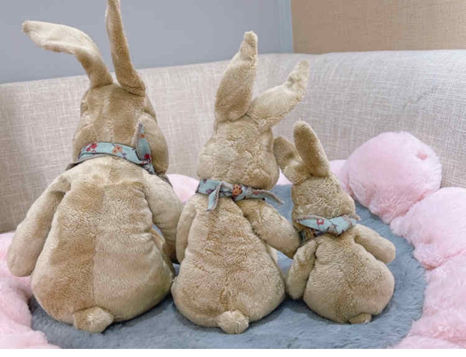 Kawaii Baby Rabbit Stuffed Toys For Infant Cute Cuddling Sleeping Animal Dolls for Kid Handmade Soft Rabbit Plushie Easter Gifts
