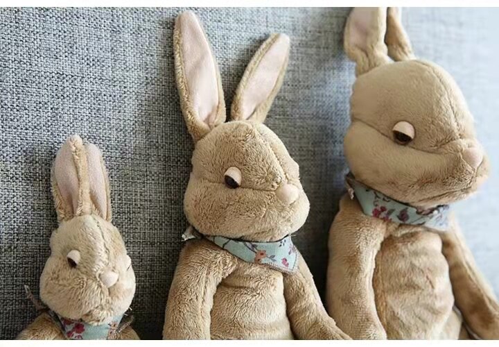 Kawaii Baby Rabbit Stuffed Toys For Infant Cute Cuddling Sleeping Animal Dolls for Kid Handmade Soft Rabbit Plushie Easter Gifts