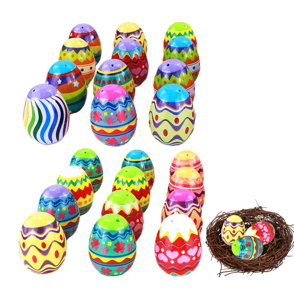 24 adet &ccedil;ocuk paskalya yumurta seti doldurulabilir şeker &ccedil;ikolata paskalya renkli yumurta &ccedil;ocuk oyuncakları &ouml;d&uuml;l tatil hediyeler paskalya dekorasyonu 2023