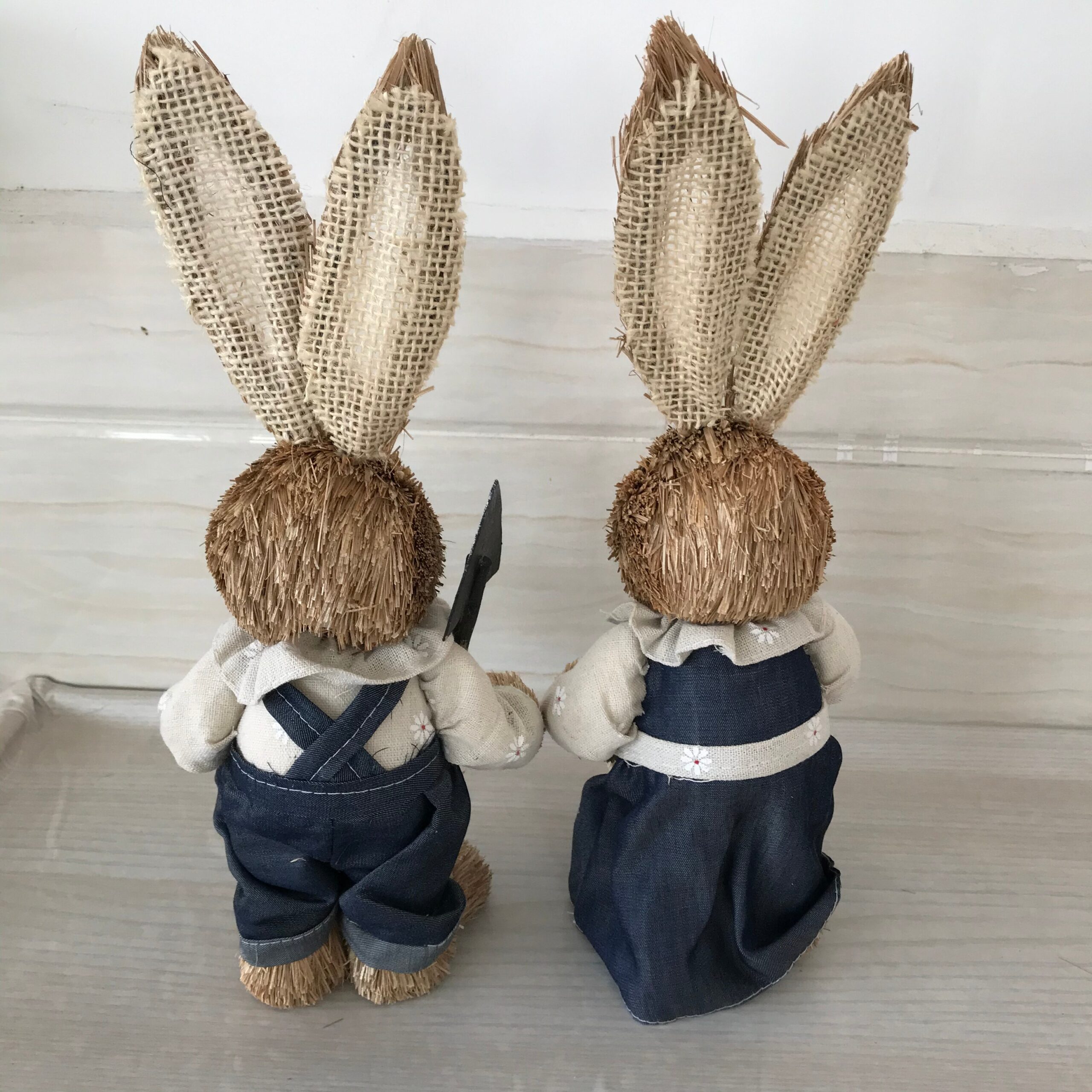 Saman tavşan lacivert Denim, pencere s&uuml;sleri, yılbaşı hediyeleri, paskalya s&uuml;sleri