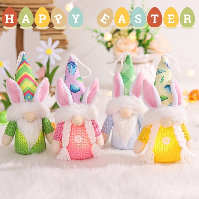 Paskalya y&uuml;zs&uuml;z Gnome Bunny ışıkları İsve&ccedil;&ccedil;e tavşan Tomte bahar tatil ev partisi s&uuml;slemeleri paskalya hediyeler paskalya s&uuml;slemeleri