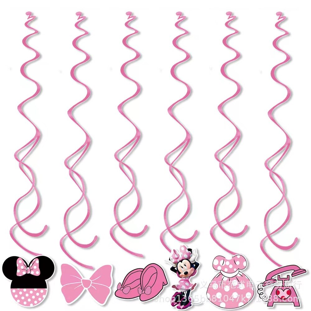 Disney Minnie Mouse doğum g&uuml;n&uuml; partisi dekorasyon prenses kızın parti malzemeleri MInnie Mouse sofra balon afiş kağıt bardak