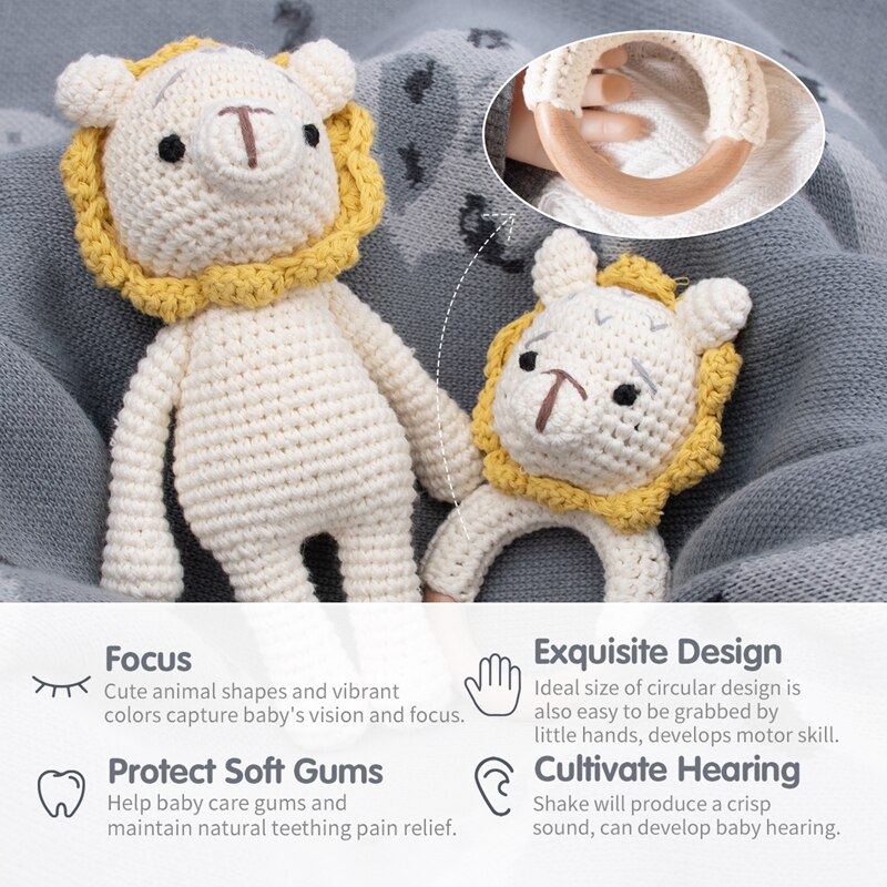 Baby Toy Crochet Qnimal Toys Animal Doll Animal Crochet Rattle Toy Crib Product Baby Comfort Toy Baby Gift Crib Decoration Baby Toy Crochet Qnimal Toys Animal Doll Animal Crochet Rattle Toy Crib Product Baby Comfort Toy Baby Gift Crib Decoration