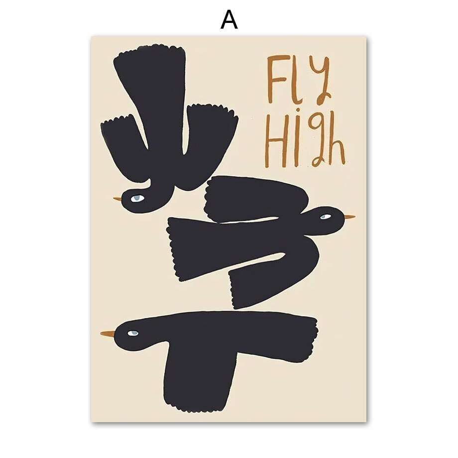 Boho Cartoon Rabbit Mouse Goose Nurser Wall Art Canvas Painting Nordic Retro Poster And Prints Wall Picture Baby Kids Room Decor