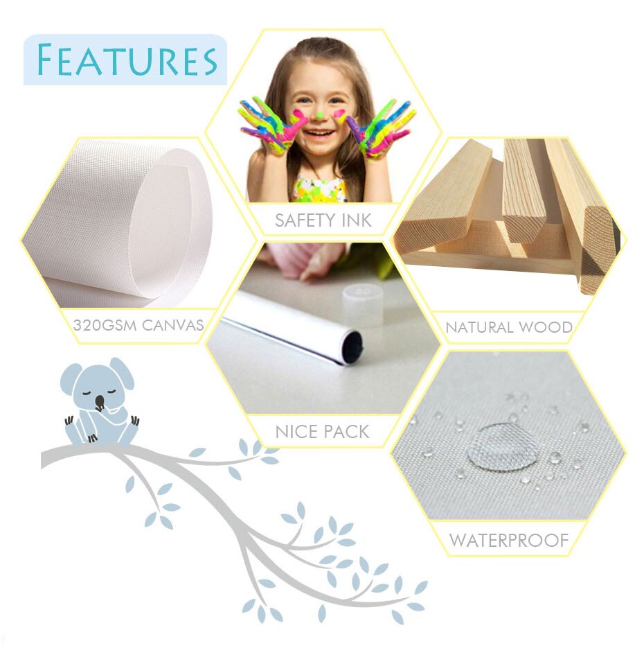 Boho Cartoon Rabbit Mouse Goose Nurser Wall Art Canvas Painting Nordic Retro Poster And Prints Wall Picture Baby Kids Room Decor