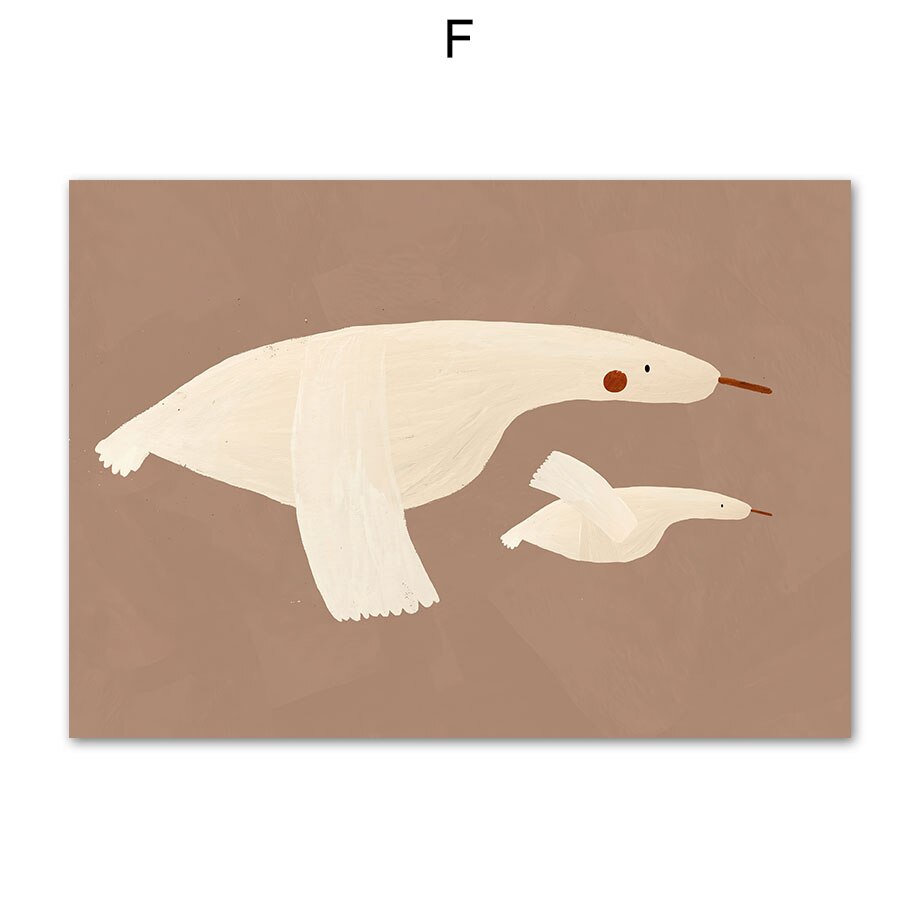 Boho Cartoon Rabbit Mouse Goose Nurser Wall Art Canvas Painting Nordic Retro Poster And Prints Wall Picture Baby Kids Room Decor