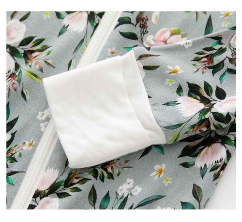 Bamboo Baby Romper Long Sleeve Double Zipper Onesie Bamboo Viscose Print Jumpsuit Baby Clothing 0-24M