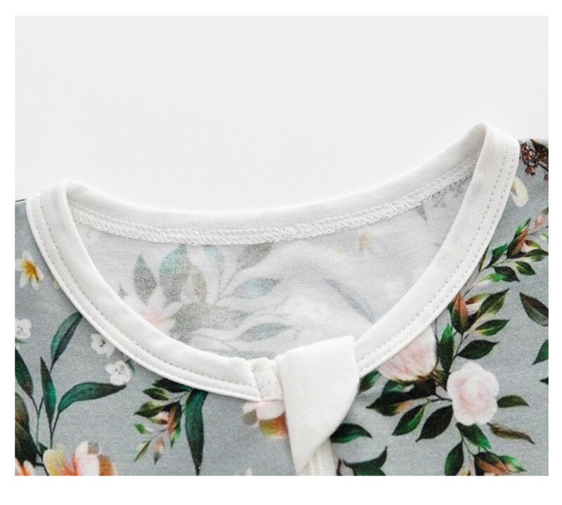 Bamboo Baby Romper Long Sleeve Double Zipper Onesie Bamboo Viscose Print Jumpsuit Baby Clothing 0-24M