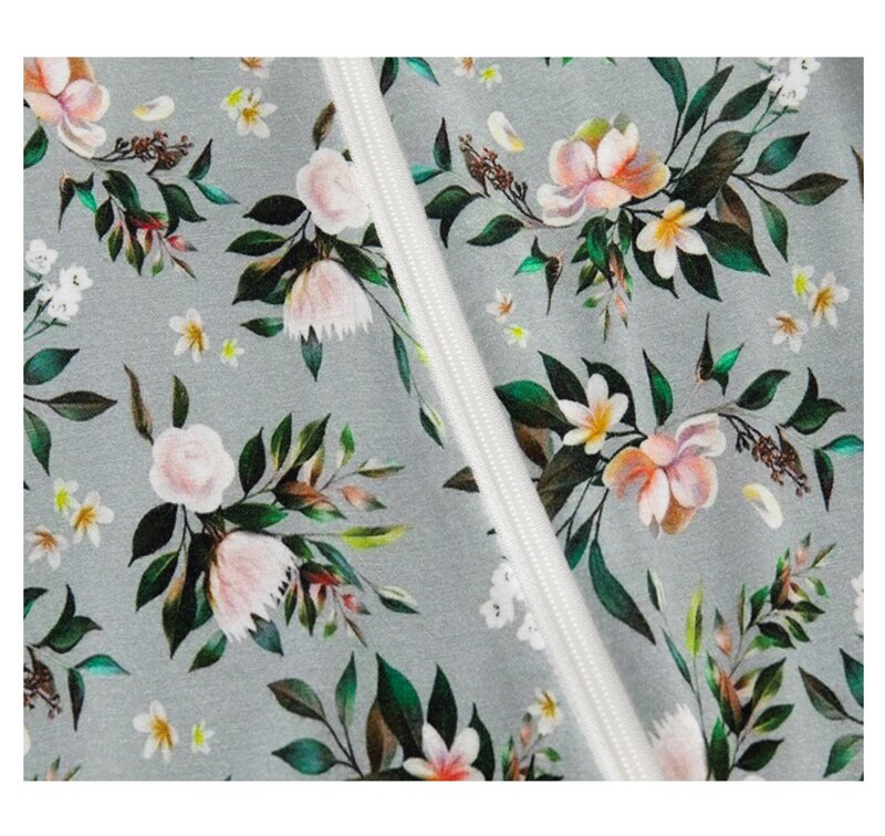 Bamboo Baby Romper Long Sleeve Double Zipper Onesie Bamboo Viscose Print Jumpsuit Baby Clothing 0-24M